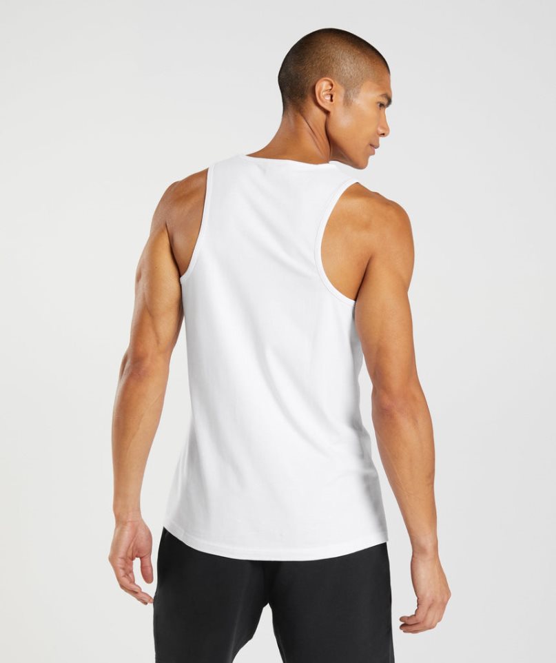 Men's Gymshark Critical Tanks White | CA D063N5